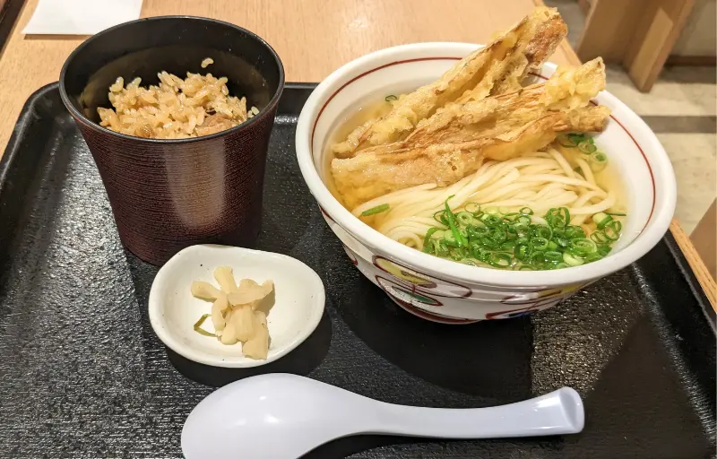 能古うどんのごぼう天うどん